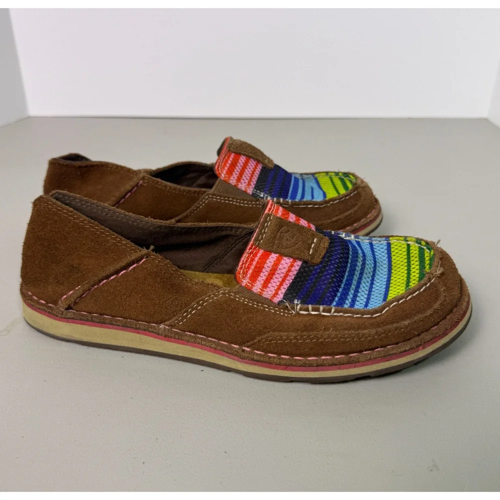 Ariat Shoes Sz 8 B Cruiser Palm Serape Shoes Loafers Suede Slip Ons Rainbow
